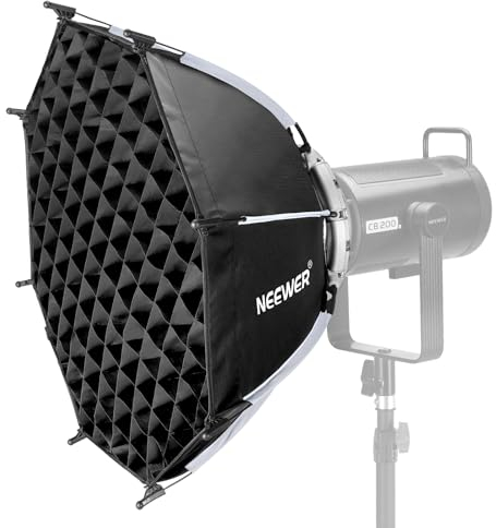 NEEWER Boîte à lumière octogonale de 55 cm, support Bowens à dégagement rapide avec grille en nid d'abeille, diffuseurs de lumière, sac pour RGB CB60 CB60B CB200B MS60B MS60C MS150B S101-300W/400W Pro