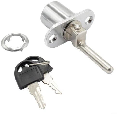 SPORTARC Serratura in lega di zinco, Cromata, A chiave, Serratura per cassetti e porte, Adatta per interni ed esterni