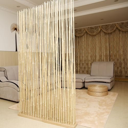 Divisorio For Ambienti, Paravento In Legno Di Ramo Di Bambù Naturale Alto 5,7 Piedi, Schermo For La Privacy Portatile In Un Unico Pezzo Divisorio For Pareti Schermo Divisorio For Interni Home Office C