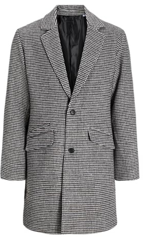 JACK & JONES Jjhays - Abrigo de lana para hombre, Seal Brown/Detail:HOUNDSTOOTH, M