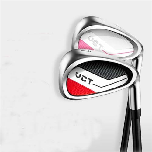 Hierro de palo de golf #7 premium con eje de grafito/acero para un rendimiento inmejorable y agarre cómodo, hierro de golf para mujeres y hombres (rosa, eje de grafito)