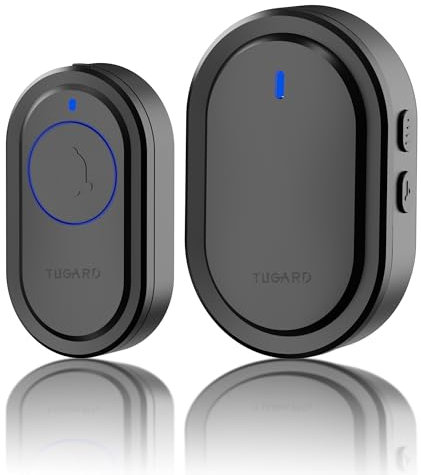 Campanello Senza Fili, Plug Wireless Nella Gamma di 500 Piedi con 39 Campane, Regolazione del Volume a 5 Livelli e Indicatore LED, Facile da Installare in Casa e Appartamento, Ville, Ufficio, Hotel