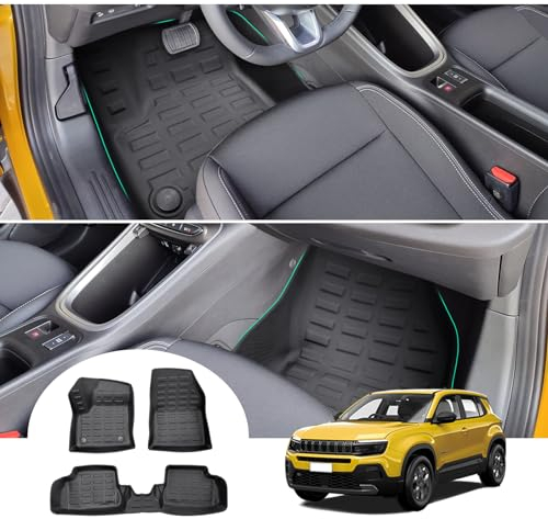 GAFAT Kompatibel mit Jeep Avenger EV Elektro 2023-2025 2026 Fussmatten, TPE Allwetter Fußmatten für Neu Avenger EV, Original 3D Scannen Hoher Rand 5-7 cm [Nicht für Benzin & Hybrid]