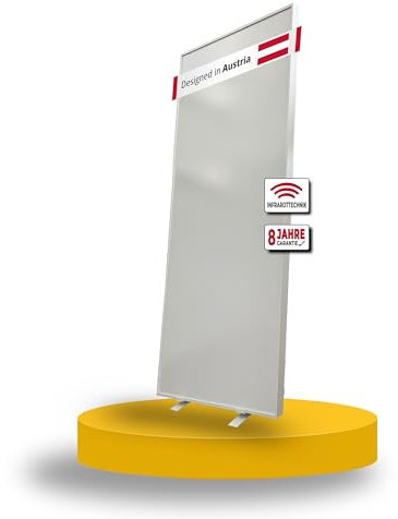 heatness Infrarotheizung Standgerät, M – Stand- und Wandheizung energiesparend, 400 Watt, mobiler Heizkörper zur Wandmontage geeignet, 60 x 60 x 2,5 cm für bis zu 7 m²