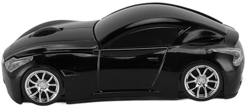 ciciglow Drahtlose Sportwagen-Maus, 1600 DPI Optische Sensormäuse, 2,4-GHz-USB-Empfängermaus mit Geeignet für PC, (Schwarz (US-Stecker AC 95–250 V))