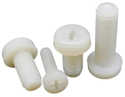 Vis en plastique，Vis en nylon， Lot de 5/10/20/50 vis à tête cylindrique cruciforme en nylon blanc M2 M2.5 M3 M4 M5 M6 M8 M10 L = 5-80 mm GB818 (taille : 18 mm, couleur : 50 pièces M3)