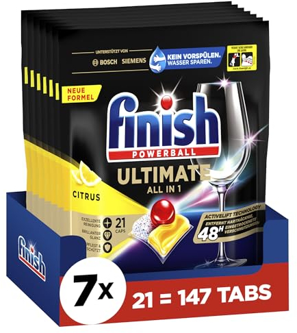 Finish Ultimate All in 1 Citrus Spülmaschinentabs 7 x 21 Finish Caps (147 Stück)