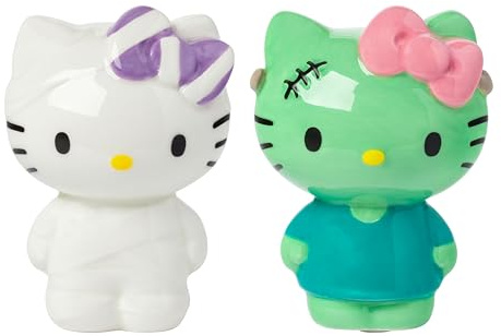 Silver Buffalo Sanrio Hello Kitty Halloween Salz- und Pfefferstreuer aus Keramik, 12,7 x 5,1 x 8,9 cm (L x B x H) | Keramik, 5 x 2 x 3 5 cm (L x B x H)