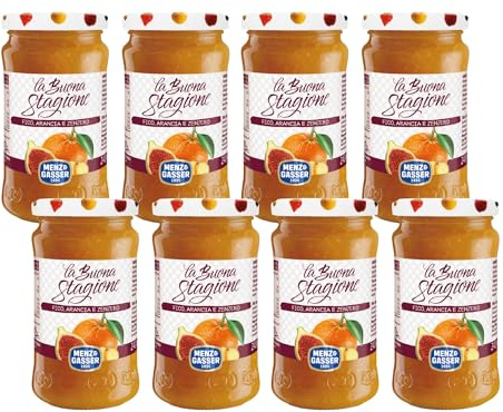 Menz&Gasser, Confettura di Fico, Arancia e Zenzero, La Buona Stagione, Lavorata con Passione in Trentino-Südtirol, Naturalmente Senza Glutine, Vegan, 4 x 240 g
