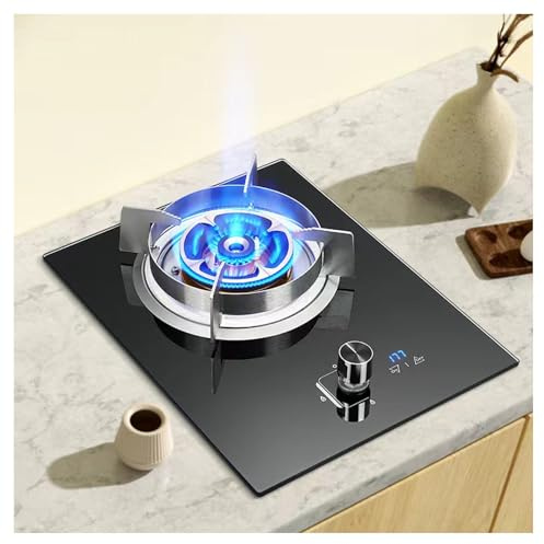 Cuisinière À Gaz, Brûleur Unique, Cuisinière De Comptoir De Cuisine 5,2 KW, Support À Casseroles En Fonte En Verre Trempé, Avec Protection Contre L'extinction Et Minuterie, For À Domicile(NG)