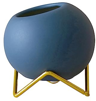 CAXUSD Creative Nordic Style Blue Succulent Plant Pot Set, Gray Pottery Material with Soil-Fillable Feature, for Home Decoration and Bathroom Use