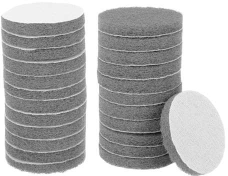 sourcing map 24pcs Scrubber Scouring Pads 800 Grits 3 Inch Drill Power Brush Hoop and Loop Surface Conditioning Disc Drill Scuffing Disc Scrub Pads for Home Kitchen Cleaning, Gray