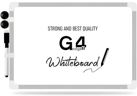G4GADGET A3 Magnetic Whiteboard 30x40cm Double Sided – Dry Erase Small White Board with 1 Marker & 2 Magnets – Desktop Writing Board for Office, School, Home, Teachers & Kids