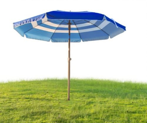 MACAGGTNTU Parasol De Plage 180cm Parasol De Patio Inclinable Parapluie De Jardin Extérieur Parasols De Marché Rayés Parasol De Table avec Volant(Blue)