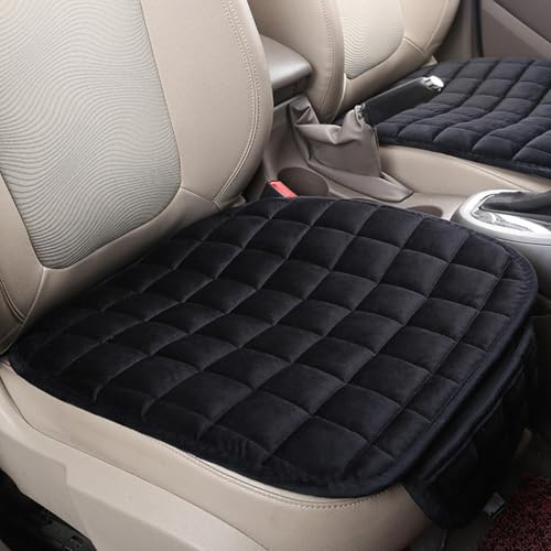 bangminda 2 Pezzi Cuscino per Sedile Auto Universale Coprisedile per Guidatore Copri Sedile Auto Velluto Copertura del Auto Confortevole Protezione per Sedile Auto (2 Coprisedili Anteriori, Nero)