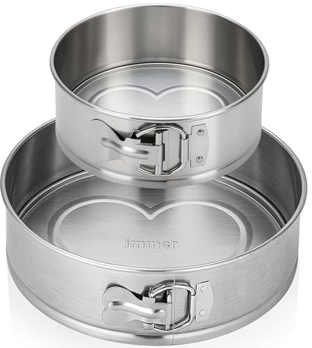 immer Set di 2 Tortiere Apribile con Cerniera Mini in acciaio inox non rivestita, senza PFAS, lavabile in lavastoviglie (Ø 25 cm + 18 cm)