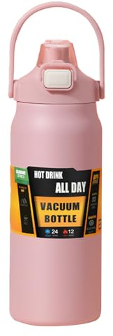 Bottiglie isotermiche, 1500 ml Borraccia in acciaio inox con isolamento sottovuoto, con cannuccia | Bottiglia d'acqua isotermica per mantenere il freddo | per Adulti Donne Uomini Scuola Sport Casa