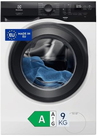 Electrolux EW6FZ215 Lavatrice SensiCare 600, 9 kg, Classe A, Tecnologia SensiCare, Programma Vapore, Motore Inverter, Eco 40–60, Display LED, Bianco