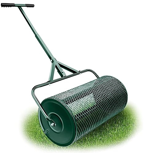 Kompostspridare för trädgård och gräsmatta, justerbart T-format handtag för plantering och sådd, hållbar och lätt toppdressingsspridare
