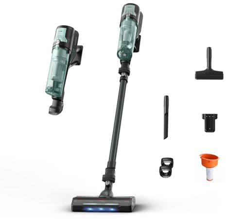 Rowenta X-Force 8.80 Essential, Aspirapolvere Senza Fili, RH1831 | Scopa Elettrica con Potenza 100 AW, Autonomia 45 Min, Aspirazione Regolabile, Spazzola con LED, Colore Aquaprase/Grigio Scuro