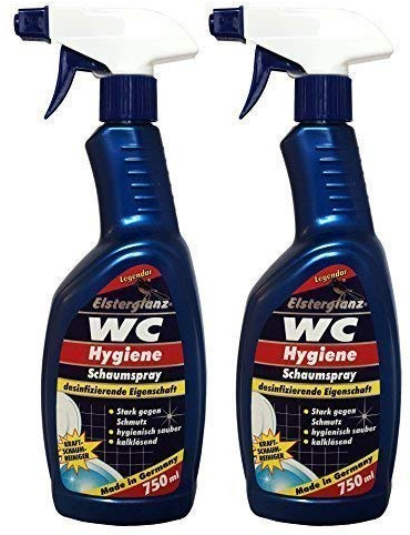 Preisjubel 2 x 750ml Elsterglanz WC Hygiene Schaumspray, Kraftschaumreiniger, WC-Reiniger