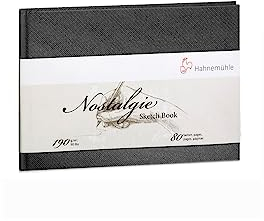 Hahnemühle Nostalgie Skizzenbuch, Premium Zeichenbuch, 190 g/m², naturweiß, 80 Seiten, DIN A5 - Landschaftsformat