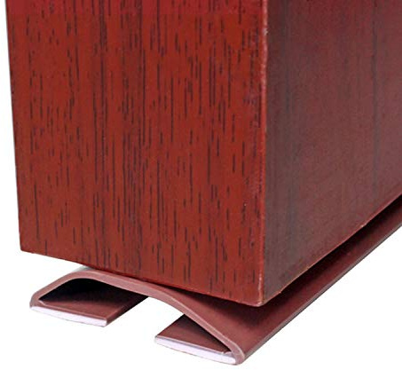 Under Door Draft Blocker Draught Excluder Self-Adhesive Rubber Door Bottom Seal Strip Under Door Sweep Weather Stripping Door Gap Stopper Soundproofing Noise Insulation 39 Long (Brown)