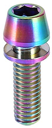 6pcs Titanium Schrauben m5x16 Titan Schrauben Fahrrad Stamm Bolzen Schrauben MTB Rennrad Titanium Kegelkopf Schraube Mit Unterlegscheibe Für Mountainbike