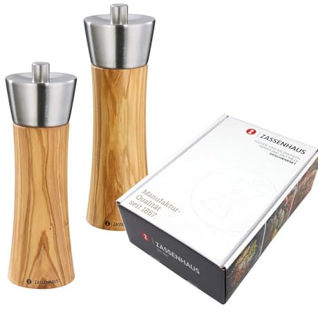 Zassenhaus KP0000022971 Augsburg Mühlen-Set, 18 cm, Olivenholz