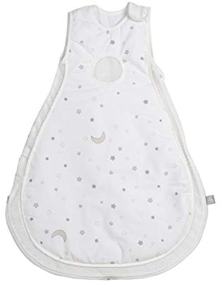 roba Babyschlafsack 74/80 cm - Easy Air Sternenzauber - Sommer Schlafsack für Neugeborene - aus Baumwolle mit Mesh Einsätzen - Stern Motiv in Weiß