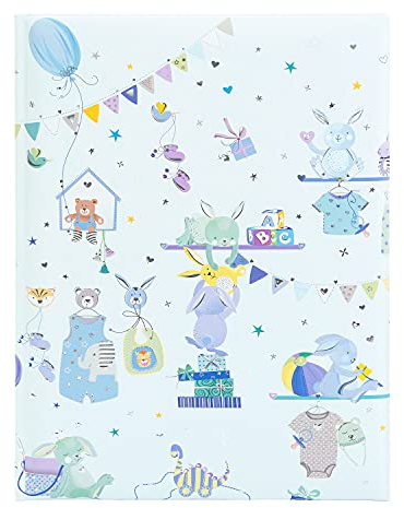 goldbuch Babytagebuch Wonderland im Turnowsky Design mit 44 illustrierte Seiten, Tagebuch für Neugeborene, Einband mit Kunstdruck, Baby Erinnerungsalbum, Papier, Blau, ca. 21 x 28 x 1 cm 11 467
