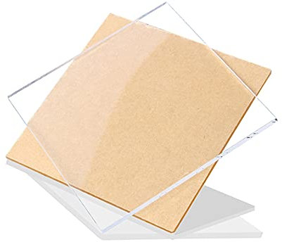 Transparente Acrylglasplatte Kunststoffplatte, Zum Basteln und Heimwerken 2 mm x 250 mm x 300 mm (2 Stück)