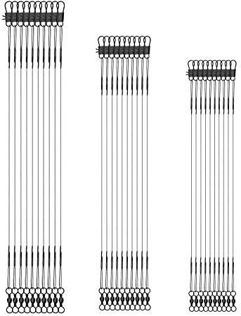 SAVITA 30Pcs Vorfach Angeln Stahlvorfach Hecht Angelwirbel Hecht Vorfach Stahl Vorfach Robustes Stahlvorfach Karabiner für Salzwasser und Süßwasser Anschließen Angelvorfächer Köder oder Haken 3 Größen