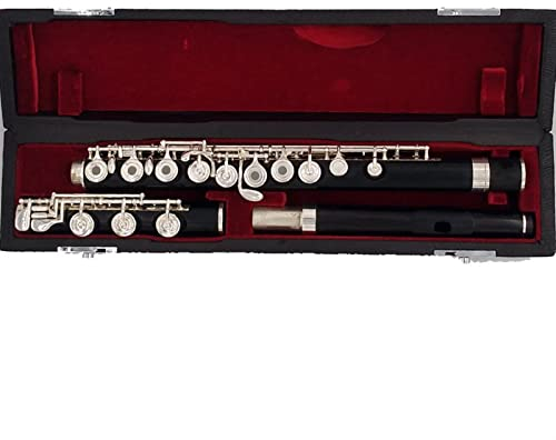 ZUZU Anfängerflöte 17 Löcher Ebenholzflöte Offenes Loch Versilbert E Key Natürliche Ebony Holz Professionelle Flöte Querflöte