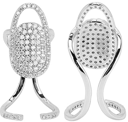 Fingernägel Ringe, Frauen-Fingernagelringe, Nagelabdeckungsringe, Einstellbare Größe, Schöne, Praktische Abnutzung, Leicht, Sicherheitsmaterial, Fingerdekorationsringe für Partys(3047 Platin)