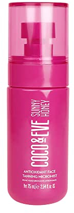 Coco & Eve Antioxidant Face Tanning Micromist. Sunless Self Tanning Face Mist with Antioxidants to Boost Hydration. Quick, Flawless, Streak Free Face Tan. (2.54 fl oz) / (75ml)