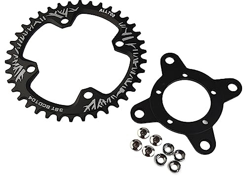 FUBESK E-Bike Kettenblatt-Adapter für BBS01/02 Mittelantriebsmotor, Schwarz 38T