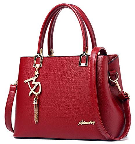 SaYoc Damen Geldbörsen und Handtaschen Schultertaschen Damen Designer Top Handle Satchel Tote Bag, rot