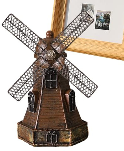 Décoration de moulin à vent, statue de moulin à vent hollandais, moulin à vent vintage néerlandais - ornements d'art miniatures et d'artisanat, statue de moulin à vent vintage exquise pour la table