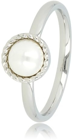My Bendel Stylischer Ring für Damen mit Perle & Gedrehtem Rand | Mehrere Farben der Perle | Silber oder Gold | Bleibt Schön & Verfärbt Nicht | Mit Luxuriöser Geschenkverpackung