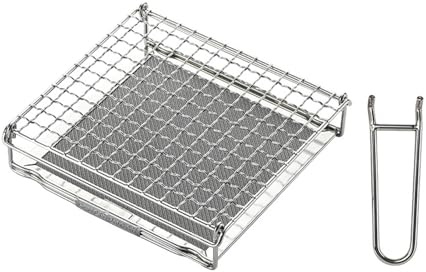 Campingmoon Camping-Toaster für Campingkocher, Gasgrill und Outdoor-Kochen schwarz Mit Anti Scalding Mesh Gabel