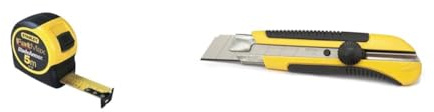 Stanley Fmht81556-5 mètres Ruban Gamme Fatmax - Fabriqués en France - Ruban Épais & Stanley 0-10-425 Cutter 25 mm Bi-matière Dynagrip - Chariot Porte-lame en Acier Anticorrosion