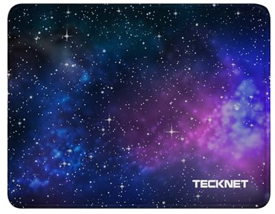 TECKNET Mouse Mat, 270 x 210 x 3 mm Gaming Mouse Pad - Starry Night | Non-Slip Rubber Base, Waterproof Surface, Stitched Edges Mouse pad, Compatible with Laser and Optical Mice