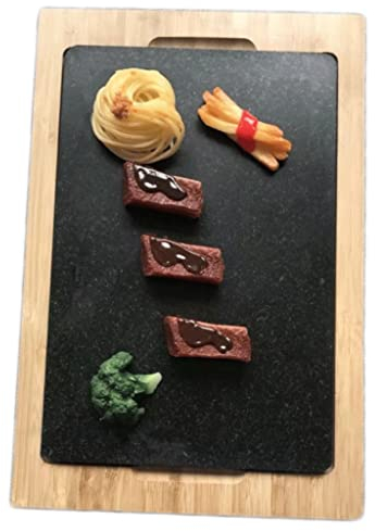 ISCBAFYX Tablas de charcutería Grandes mejoradas, Plato Gourmet de Piedra de Pizarra Mejorado para Servir Queso, Carne, Sushi, Pan, Bandeja de Aperitivos Reutilizable