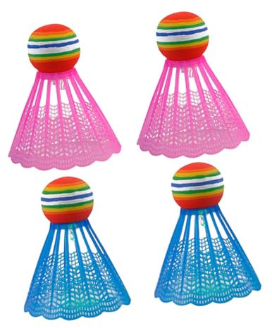 WHAMVOX Led Leuchtende Badminton Federbälle Nylon 4 Stück Bunt Mit Hoher Stabilität Für Indoor Outdoor Schul Und Freizeitspiel