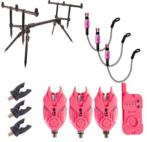 Ultimate Set di Allarmi morso/Poggiacanne Tension Pink | Kit carpfishing