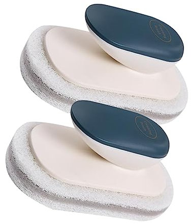 Healeved 2pcs Kitchen Bathroom Cleaning Sponge Brush with Ergonomic Handle for Easy Dish Washing and Scrubbing Soft Absorbent Color for Pots Pans and Tableware