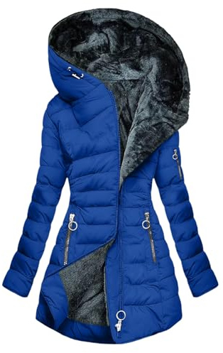 KOG Winterjacke Damen Daunenjacken Warme Wintermantel Daunenmantel Einfarbige Kleidung Frauen Dufflecoat Mode Frau Baumwolle Puffer Jacke Retro Parka Fleecejacken Teddy Jacken Große Größen S - 5XL