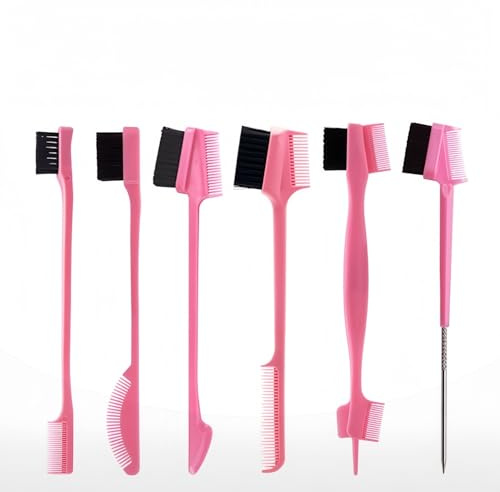 Flycppo 6 Piezas Peine De Maquillaje,Cepillo De Cejas,Peines Para Cejas,Herramienta de Cepillo de Pestañas,Peine De Pestañas Multiusos,Cejas De Doble Cabeza Cepillo Mujer