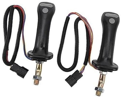 JUNPIY 2 piezas de manijas de joystick de excavadora de 3 botones de 6 pines de aleación de aluminio negro, for MINI, manija de joystick de excavadora, for DH DX150 215 225 300 37020119C Joystick de e